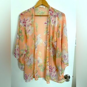 Kaftan peach floral one size